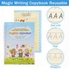 4Pcs/Set Grooved Copybook Handwriting Workbook Kit with Letters Numbers Tracing Reusable Math Drawing Practice Book for Kids