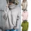 2024 Autumn/Winter Women's European & American Knitted Sweater - Casual Long Sleeve, High Neck, Solid Color