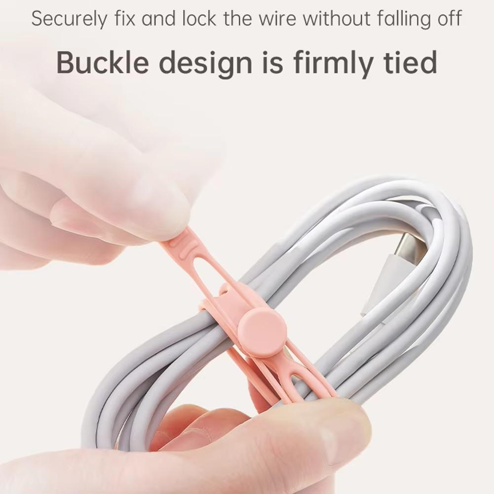 10pcs Silicone Cable Ties,Cord Organizer,Cable Straps,Reusable Cord Ties,Travel Cable Organizer ,Cute Elastic Tie, Wire Ties