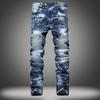 Jeans Men's Nostalgic Locomotive Jeans Straight Tube Fashion Men's Personality Pants