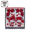 Sanrio ANNA SUI Towel Handkerchief ( Ruffle ) My Melody & KUROMI Red Japan NEW