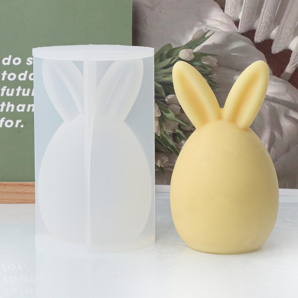 Easter Egg Bunny Silicone Candle Mold 3D Faceless Rabbit Head Aroma Soap Plaster Resin Mould Candle Making Supplies Home Decor