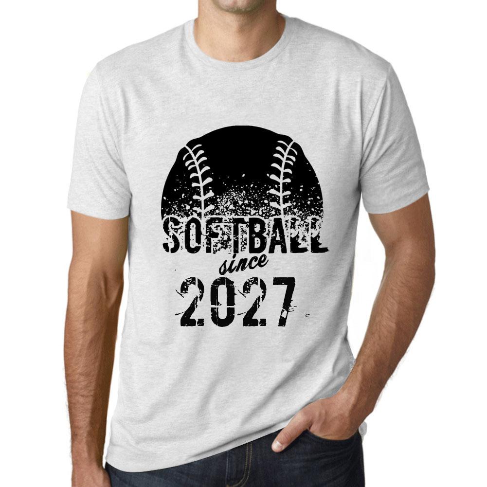 Men’s Vintage Tee Shirt Graphic T Shirt Softball Since 2027 Vintage White