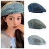 Newsboy Cap Painter Hat Korean Style Octagonal Hat Casual Denim Beret  Girl