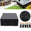 Outdoor Weatherproof Hot Tub Cover Waterproof Fabric Adjustable Drawstring Design UV-Resistant Heavy Duty Cover Protector