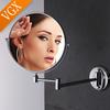 VGX Two Sided Vanity Makeup Mirror Bathroom Wall Mounted Folding Mirror 3x Magnifying Makeup Shaving Vanity Mirror Gold Chrome