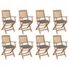 Day and Night - Day and Night Folding Garden Chairs 8 Units and Cushions Solid Acacia Wood