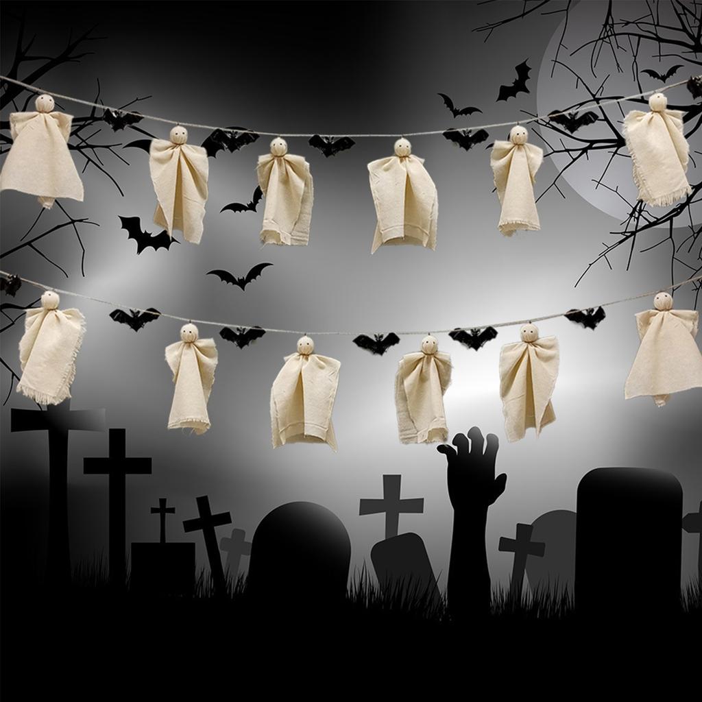 Halloween Ghost And Bats Pendants, Creative Holiday Atmosphere Pendants