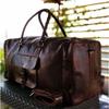 Luggage Duffel Gym Bag New Men's Brown Vintage Genuine Leather Goat Hide Travel