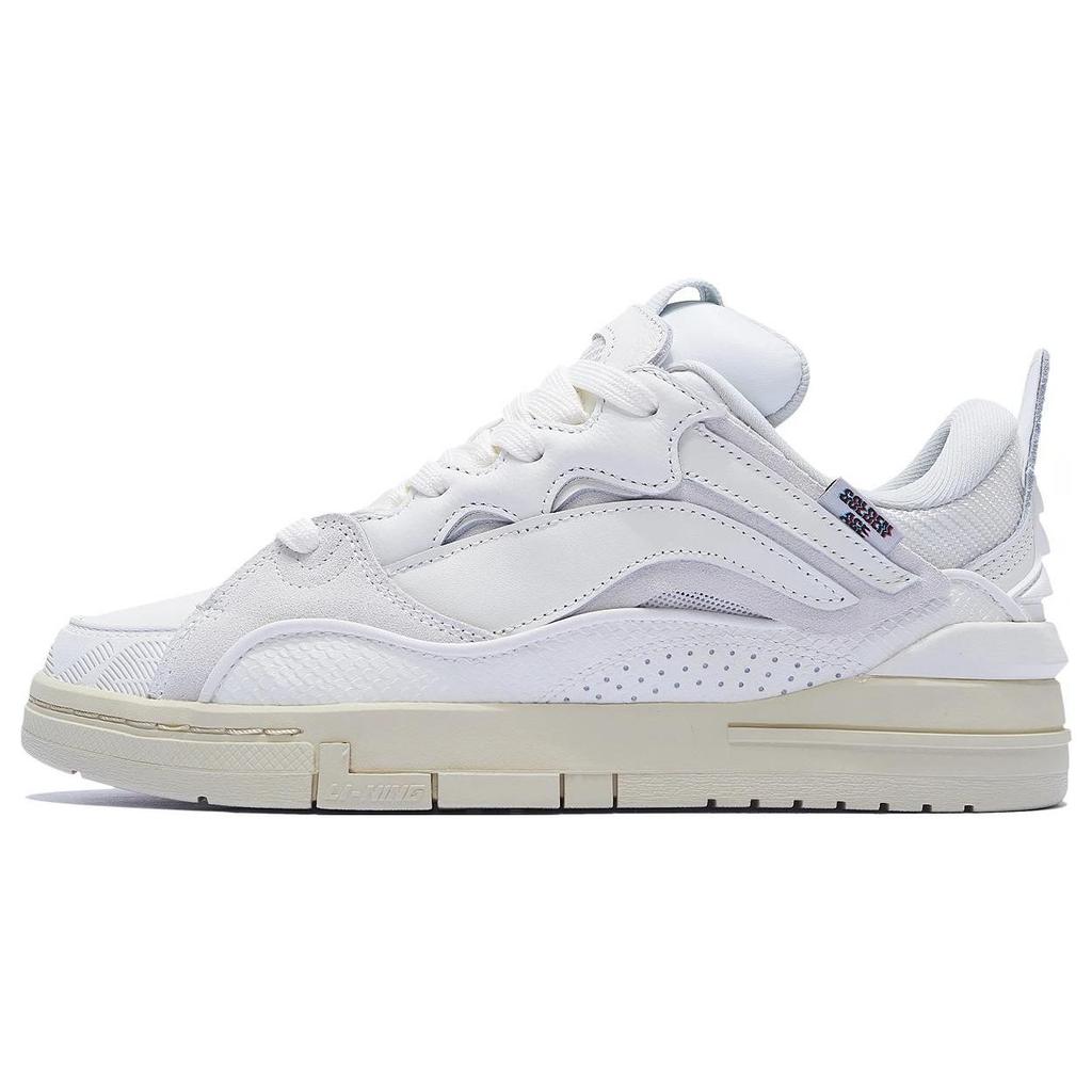 Li Ning We Wo Golden Comfortable Versatile Non-Slip Wear-Resistant Breathable Low-Top Skate Shoes Men Sneakers White AECS073-7