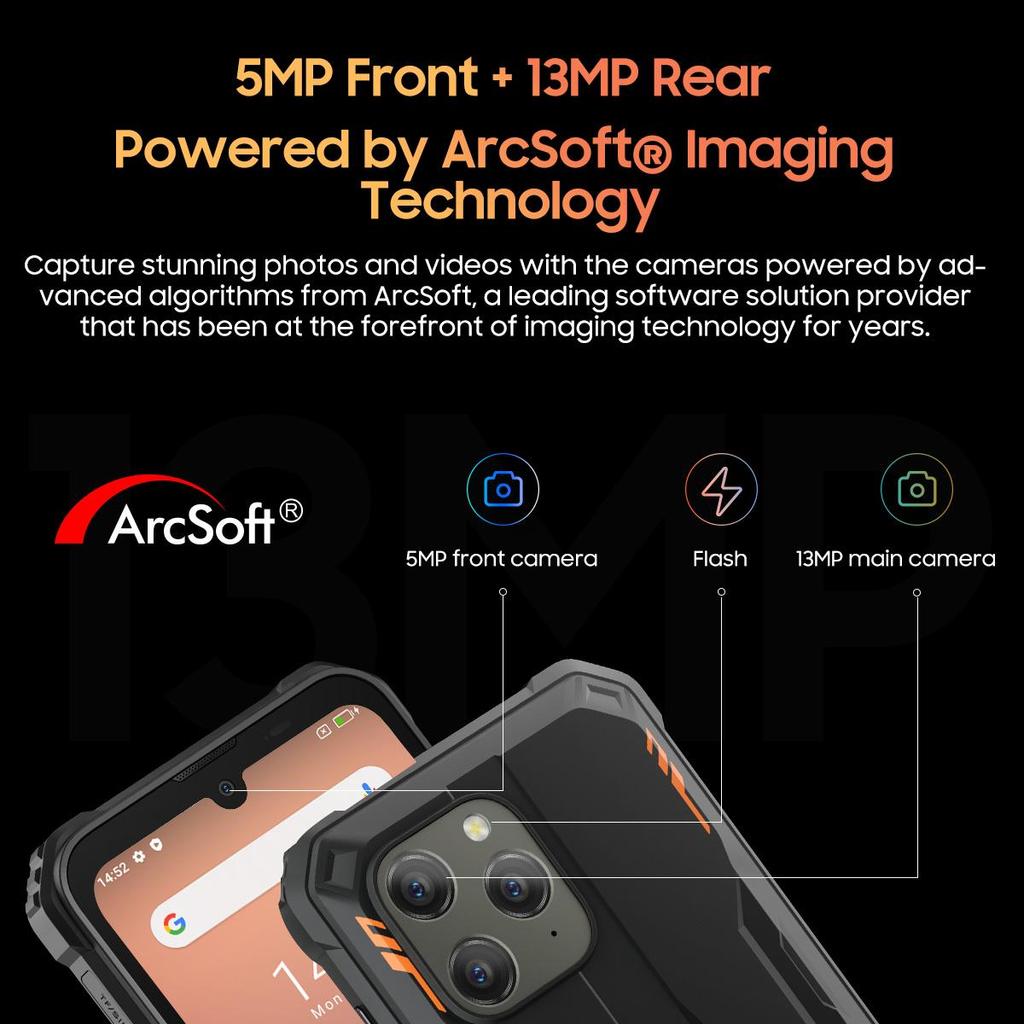 Refurbished Blackview BV5300 Plus Rugged Phone 6.1 HD 60Hz Display 4/8GB+128GB Android 13 6580mAh Battery 5MP+13MP Camera Cellphone