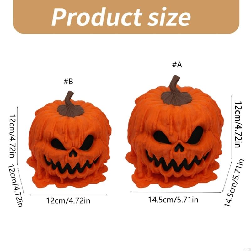 62KD Scary Halloween Pumpkin Bowl Resins Candy Container for Trick or Treating Decors