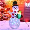 Christmas Inflatable Snowman 1.5m LED Illuminated Light Lantern Model Colorful Rotate Airblown Dolls Toys for Home Party Decor