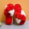 2024 Women Winter House Furry Slippers Fluffy Faux Fur Cross Design Home Slides Ladies Soft Warm Plush Slipper Female Flip Flops
