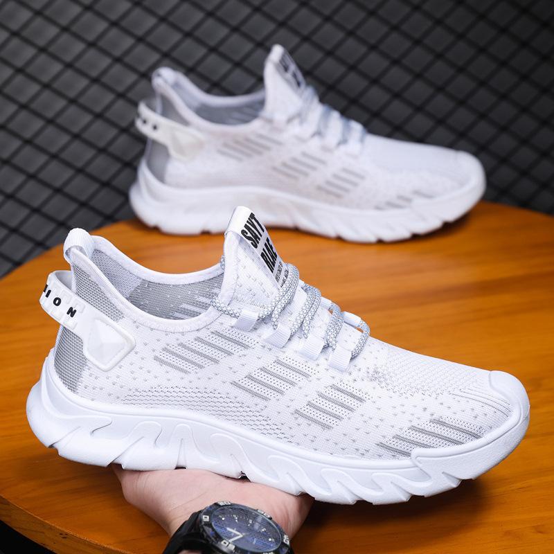 Men's Shoes Summer New Breathable Mesh Sneakers Soft-soled Running Student Shoes Fly-woven Versatile Casual Shoes