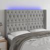 VidaXL LED Headboard Bedroom Furniture Double Bed Accessory Head of Bed Frame Interior Light Grey 3124382