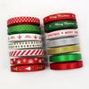 A Set of Christmas Groland Ribbons for Gift Wrapping and Handicrafts -100% Polyester Classic Holiday Ribbons