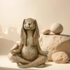 Yoga Gesture Rabbit Statue Meditating Zen Animal Sculpture Buddhism Bonsai Fountain Bunny Ornaments Parlor Garden Decoration