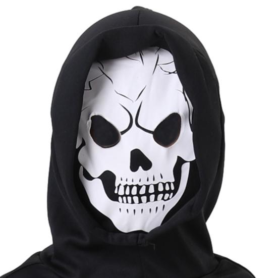 Halloween Grim Reaper Costume for Kids Glow-in-the-Dark Cosplay Outfit with Scythe for Halloween Parties Dress-Up
