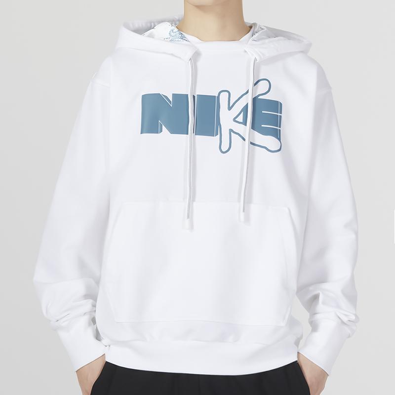 Nike DF Standard Issue PO Hoodie Premium Letter Print Sport Casual Men Hoodie White DV9502-100