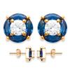 [K3835] - Gold Plated 'Scarlett' Golden Sapphire Earrings - 9 Mm