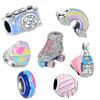 100% 925 Sterling Silver Rainbow Skates Camera Charm Fit Original Fashion Bracelet Making DIY Fashion Jewelry for Women