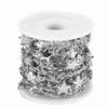 10 Meters Bead Chain ABS Electroplated Pearl Chain Fiver- Pointed Star Decorative String(Silver)