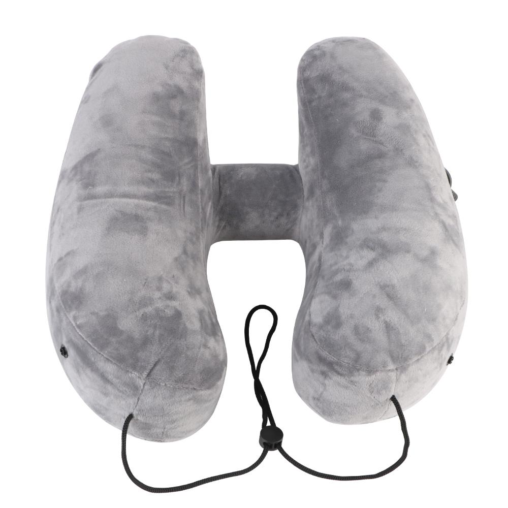 Portable U-Shaped Pillow Travel Supplies Inflatable Neck Pillow With Hood Travel Neck Pillow Car Neck Rest Cushion H-Shaped Inflatable Pillow