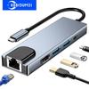 5 In 1 USB C HUB Type C Dock Station 4K 30Hz HDMI-compatible RJ45 Lan Ethernet Splitter SD/TF PD 100W Adapter for Macbook Notebook Computer