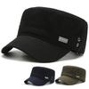 Fashion Military Hat Men's Hat Shade Sunscreen Heroic Tall and Straight Flat Top Military Hat Cotton Comfortable Atmosphere Sports Hat