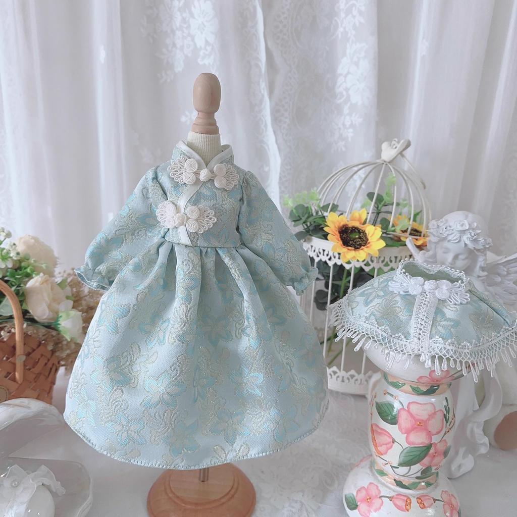 HAMRETHYPPZ BJD Ball Jointed Doll Dress Doll Costume Doll Maid Clothes Ball Jointed Doll Dress Up Doll Dress Princess Light Blue Chinese Style