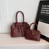 Vintage Brown Lady Commuter Handbags Textured PU Leather Fashion Shoulder Bag Autumn Winter Women Underarm Bags