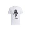 Adidas Мужская футболка Zjy Gfx Ss с принтом, белая GN7343