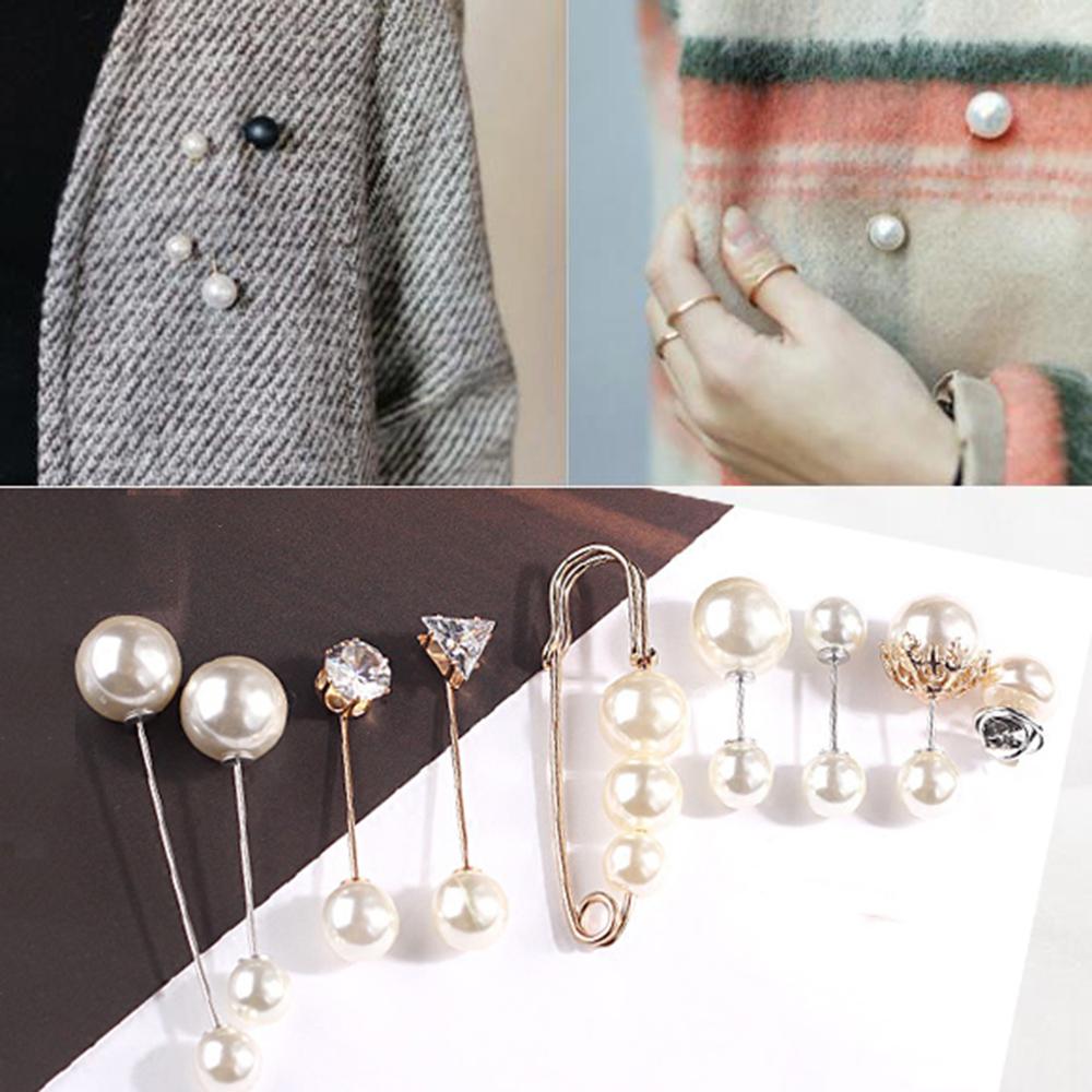 Fashion Pearl Rhinestones Brooch Pin Brooches For Women Sweater Shirt Lapel Pin Buckle Brooch Pins Set Clothes Accessories Gift