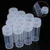 10Pcs 5Ml Plastic Test Tubes Vials Sample Container With Cap For Chemistry
