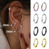 Unisex Hoop Earrings Gold Silver Color Colorful Round Ear Rings For Women Men Ear Clips European Hoops Earring