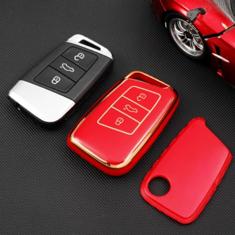 Soft TPU Car Remote Key Case Cover Holder Shell Fob For Volkswagen VW Magotan Passat B8 For Skoda Superb A7 Accessories