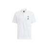 Performance Pique Polo Shirt With Front Logo Print Men Tops White HM2955