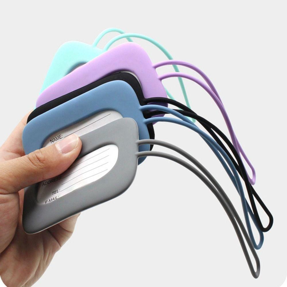 Silicone Luggage Tag Men Women Suitcase Name Baggage Tag Anti-lost Waterproof Airplane Labels Travel Accessories