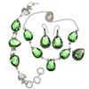 Peridot   Gemstone Pendant Jewelry Set Quartz Necklace 18-20''