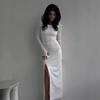 Women's Fall Sexy Slim Backless Split Dress Fashion Spice Tie Up Long Dress