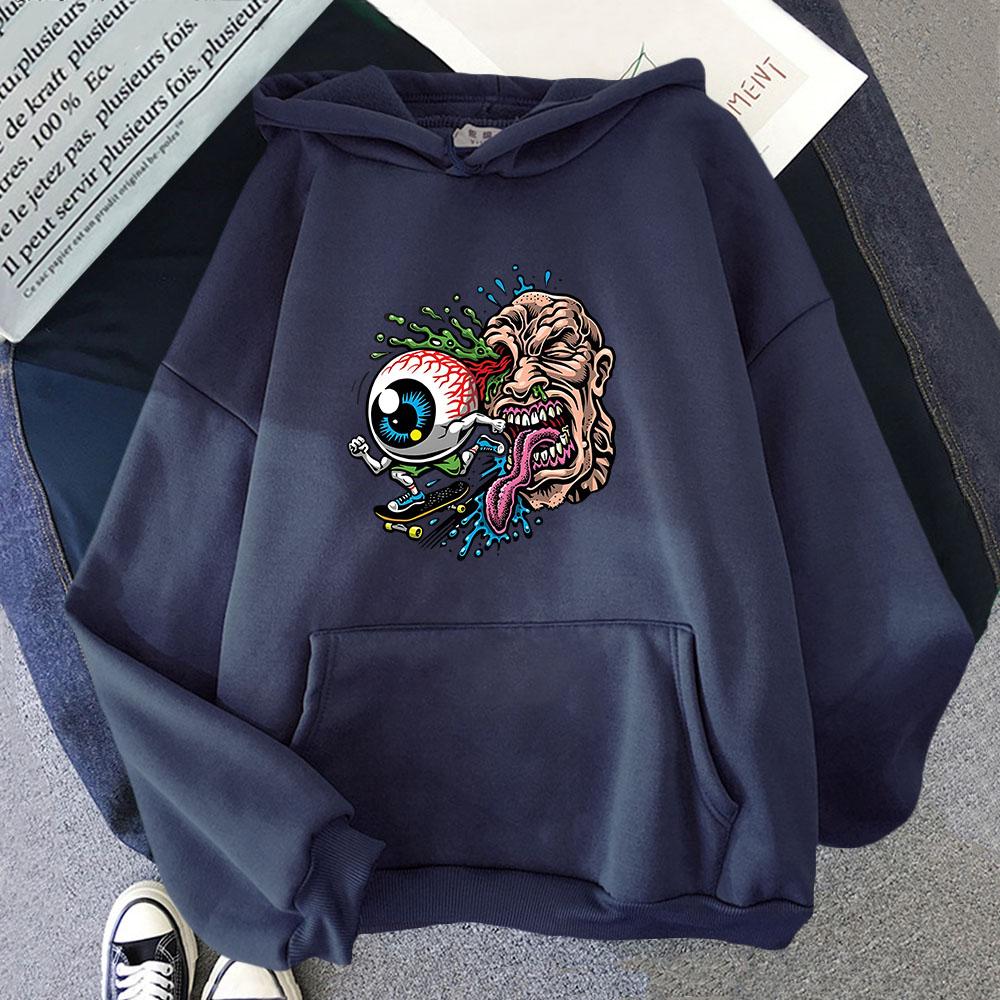 The Eye of Skateboarding Hoodies Male/Female Sweatshirts with Hooded Long Sleeve Casual Kpop Streetwear Mens Coat