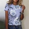 Summer Casual Vintage Women's Tshirts Ladies 3D Print Butterfly O Neck Female Fashion Loose Short Sleeve Tops Tees