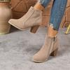 Fashion Fall/Winter 2025 British Block Heel Booties Women High Heel High Heel Women Single Boots