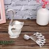 Creative and Cute Tableware High-end Fruit Spoon Metal Swan Base Holder Metal Coffee Spoon Set