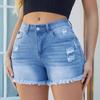 Ripped Shorts Jeans Fashion Stretch Slim Denim Shorts High Quality Drop Shipping Tassel Ripped Denim Shorts Women Summer
