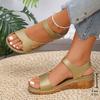 Large Size Women's Sandals 2025 Summer New Velcro Sandals Fish Mouth Platform Sandals
