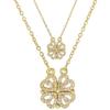 Necklace - Four-leaf Clover - Hollow Heart Pendant - Retro - Magnetic 2 In 1