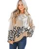 Azura Exchange Leopard Patchwork Knitted Puff Sleeve Sweater