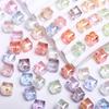 UV Plated Loose 8mm Resin Czech Crystal Cube Square Faceted Crafts Beads DIY Part for Jewelry Making 20pcs/bag Earrings Bracelet Pendants Unique